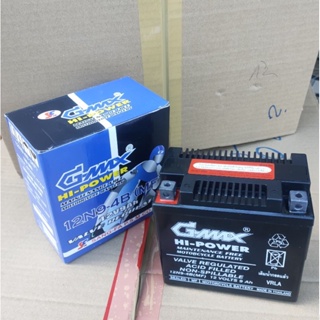 แบตเตอรี่รถมอเตอร์ไซค์ ยี่ห้อG-MAX รุ่น12N-4B)12V 9AHสำหรับรุ่น CM250C,CJ360T,BOSS,EX250และรุ่นอื่น จำนวน1ลูก