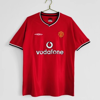 เสื้อกีฬาแขนสั้น ลายทีมชาติฟุตบอล Manchester United 2000 02 ชุดเหย้า สไตล์วินเทจ ไซซ์ S-XXL