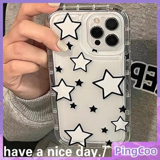 PingCoo - Case For iPhone 14 13 12 11 Plus Pro Max XR TPU Soft Jelly Airbag Clear Case Shining Star Camera Protection Shockproof Back Cover