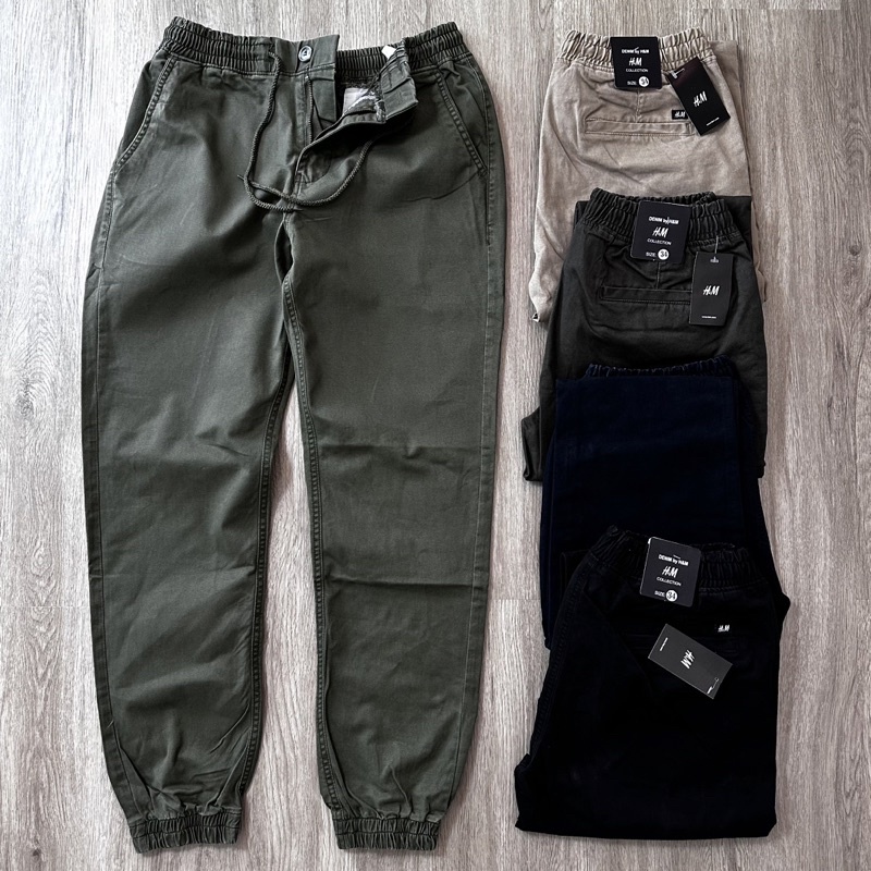 กางเกง JOGGER ขาจั้ม ผ้าชิโน่ ยืด รับประกันคุณภาพดี รุ่นมีซิป