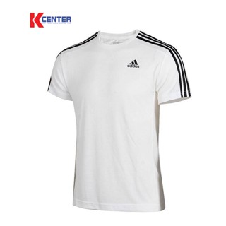 ADIDAS เสื้อยืดสีขาว แต่งแถบ 3 แถบสีดำ รุ่น S17661