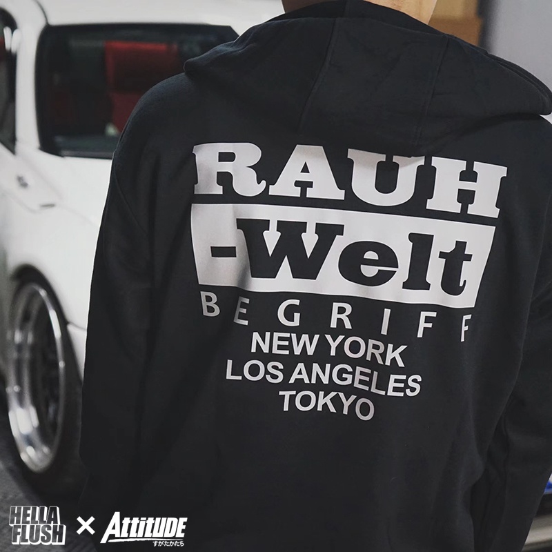 เสื้อกันหนาวลําลอง มีฮู้ด พิมพ์ลาย ATTITUDE ATTITUDE Porsche RWB