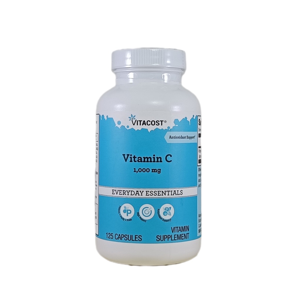 Vitacost Vitamin C 1000 mg - 125 Capsules ไวต้าคอส วิตามินซี 1000 mg และ วิตามินซีผสมโรสฮิป 500mg บำรุงผิว ป้องกันหวัด