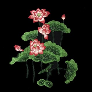 แผ่นแพทช์ รูปดอกบัว ขนาด 36*31 ซม. สําหรับตกแต่งเสื้อผ้า กระ…