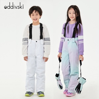 oddivski childrens ski clothes thickened snow-proof professional ski belt pants for boys and girls ED4T