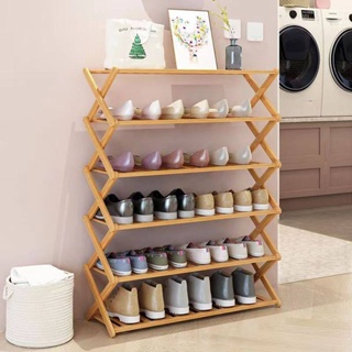 WENEED shoes shelf ชั้นวางรองเท้า วัสดุไม้ไผ่ชั้นดี ดีไซต์สวย วางรองเท้าได้หลายคู้ แข็งแรง