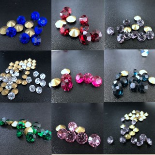 [พร้อมส่ง]2A Crystal  5-8mm ทรงกลม เพชรก้นแหลม เหลี่ยมกลม DIY เพชรสีDark Blue/White/Green/Siam Red/Gray/Aquamarine/Pink