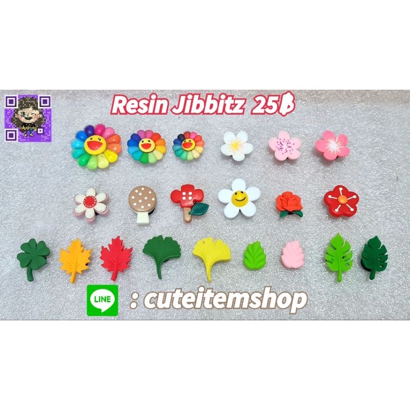 Shoes Charm Resin flowers and leaf ตุ๊กตาติดรองเท้า พร้อมส่ง สั่ง 5 แถม 1 ตัวแถมทางร้านสุ่มให้นะคะ