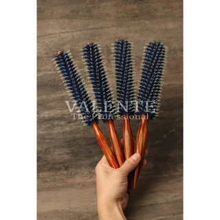 VALENTE แปรงไดร์ฟาร่า ด้ามไม้ แปรงไดร์ลอนเกาหลี ทนความร้อน ปลายแหลม ขนาด10-16แถว HP-005-1 - HP-008-1