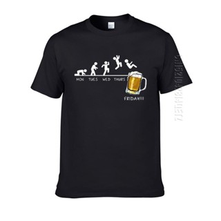 Lyzh เสื้อยืดลําลอง ผ้าฝ้าย แขนสั้น คอกลม พิมพ์ลาย Friday Beer สําหรับผู้ชาย