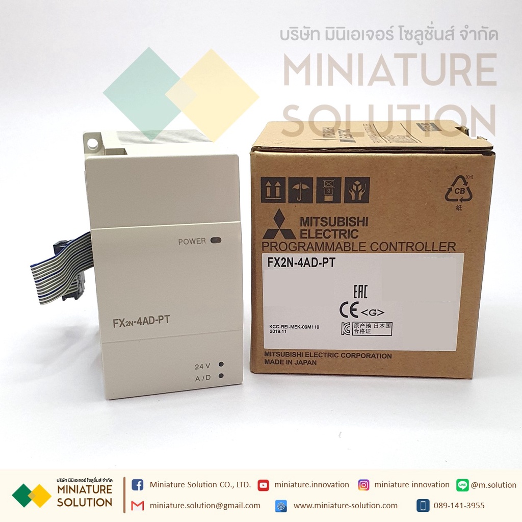 PLC Mitsu รุ่น FX2N-4AD-PT PT100/FX2N-4AD-TC TEMPRATURE สามารถเชื่อมต่อกับ FX0N, FX1N, FX2N, FX2NC, 