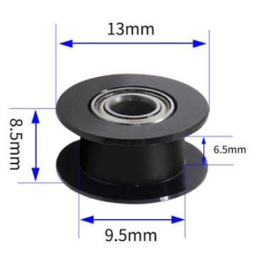 [พร้อมส่ง]  Timing Pulley 2GT-6mm ตัวดำ มีแบรริ่งเพลา พูเล่ พลูเล่ สีดำ H-type pulley  black สายพาน 20ฟัน 16ฟัน ราคา ถูกที่สุด โปรบีเคเค แกลเลอรีภาพที่ 2