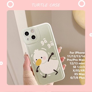 [พร้อมส่ง] เคสโทรศัพท์มือถือหนัง ลายการ์ตูนเป็ด สําหรับ Apple iPhone 14 13 12 11 PROMAX XS XR XSMAX SE2020 6 7 8PLUS MINI