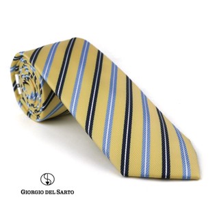 Giorgio Del Sarto Necktie 7.5cm Yellow Fabric Texture เนคไทสีเหลืองมีเท็กเจอร์