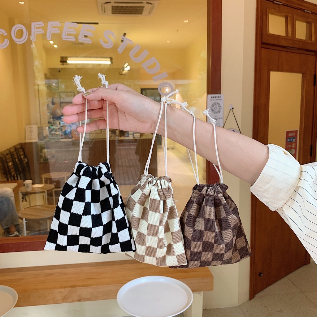 ꒰พร้อมส่ง ꒱ กระเป๋าผ้าหูรูด ไม่มีซับใน ถุงผ้าใส่เหรียญ ถุงผ้าน่ารัก