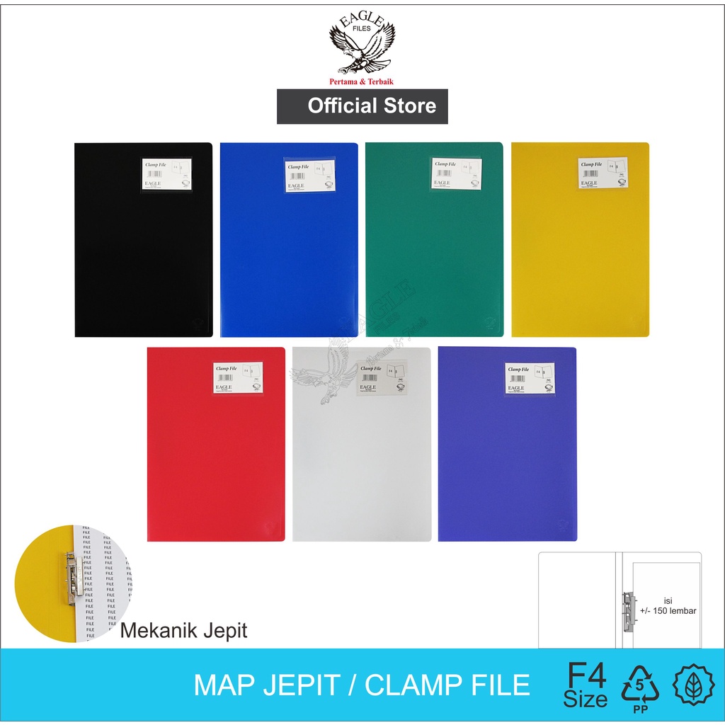 EAGLEFiles F4 (Folio) คลิปหนีบแฟ้มโฟลเดอร์พลาสติก Snelhecter E 331 / E 332