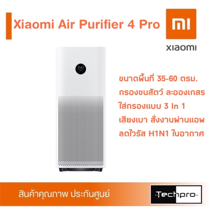 (ประกันศูนย์ไทย 1 ปี)​ Xiaomi Smart Air Purifier 4 Pro เครื่องฟอกอากาศ​ ขนาดงพื้นที่​ 35-60 ตรม.