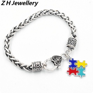 [Z H Jewelry] สร้อยข้อมือ สเตนเลส สไตล์ฮิปฮอป ร็อค เรโทร เครื่องประดับแฟชั่นผู้ชาย ออทิสติก ปาร์ตี้