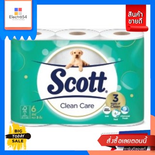 สก๊อตต์ คลีนแคร์ กระดาษชำระ หนา3ชั้น ยกแพ็ค 6ม้วน SCOTT CLEAN CARE TISSUEScott Clean Care Toilet Paper, 3 layers thick,