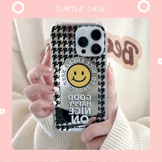 [พร้อมส่ง] เคสโทรศัพท์มือถือ ซิลิโคน ลายหน้ายิ้ม พร้อมกระจก สําหรับ iPhone 14 13 12 11 PROMAX XS XR XSMAX SE2020 6 7 8PLUS MINI