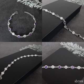 MT สร้อยข้อมือเงินแท้ ประดับเพชรสวิส CZ ข้อมือ 15, 16, 17 ซม. ปรับขนาดได้ Solid 925 Sterling Silver Bracelet (sb398) MT Jewelry มณีธารา