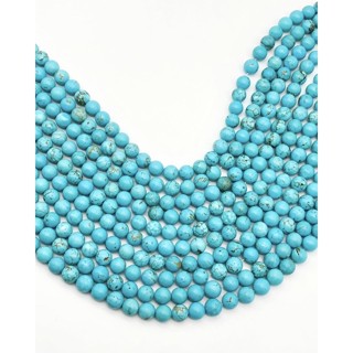 1 Strand Natural Howlite Turquoise 6mm 8mm 10mm Round Stone 15.5 “ Long Gemstones for Bracelets Jewelry Making Necklace