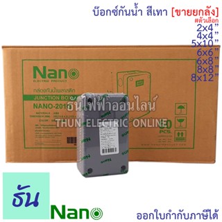 Nano [แพ็ค60-10ชิ้น] บ๊อกซ์กันน้ำ #สีเทา (ยกลัง) 2x4"(NANO201G), 4x4"(NANO202G), 5x10"(NANO203G), 6x6"(NANO204G), 6x8"(NANO205G), 8x8"(NANO206G), 8x12"(NANO207G) กันน้ำ บ๊อกซ์ กล่องพลาสติก กล่อง กล่องกันน้ำ ธันไฟฟ้า