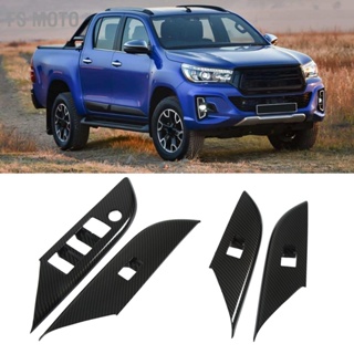 BFs Moto ฝาครอบแผงควบคุมหน้าต่างประตู คาร์บอนไฟเบอร์ สําหรับ Hilux 2015xe2x80x912021 Lhd 4 ชิ้น