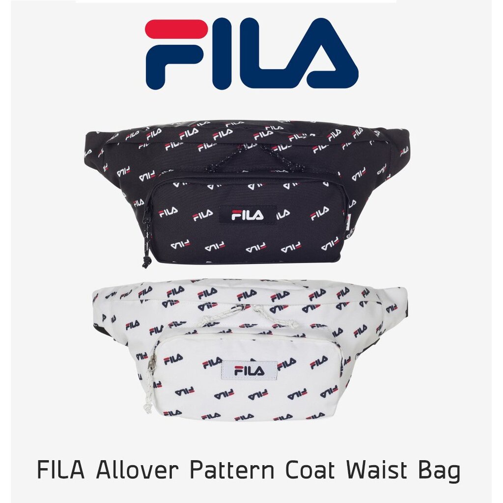 กระเป๋าคาดเอว Fila - All Over Pattern Coat Waist Bag ของใหม่ ของแท้ พร้อมส่ง กระเป๋าสะพายข้าง กระเป๋าคาดอก ฟีล่า