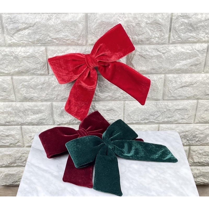 🎀กิ๊บโบว์กำมะหยี่ ป้าย Hi So🎀 ส่ง📮ไทย