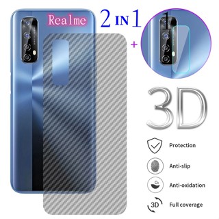 [ 2 IN 1 ] ฟิล์มกันรอยหน้าจอ 3D สําหรับ Realme ใส โทรศัพท์ ด้านหลัง ฟิล์มสติกเกอร์ + ตัวป้องกันเลนส์