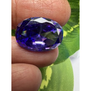 CZ Tanzanite a oval 13x18mm 1 pieces พลอย เพชรรัสเซีย สีม่วงน้ำเงิน รูปไข่ CUBIC ZIRCONIA ink blue violet