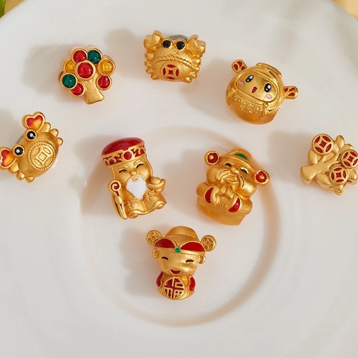 สร้อยข้อมือ ประดับลูกปัด สีทอง เหมาะกับการเต้นรํา สไตล์โบราณ diy Sp