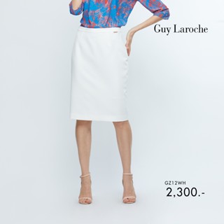 Guy Laroche กระโปรงทรงแคบ ทำงาน Skirt : ระดับมาตรฐาน สีขาว (GZ12WH)