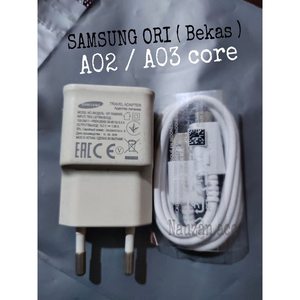 แรงม้า (ของแท้ 100% มือสอง) เครื่องชาร์จ Samsung Galaxy A10, A02, A03 core โทรศัพท์มือถือเดิม