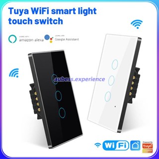 1/2/3/4แก๊ง Tuya Wifi สมาร์ทสัมผัสสวิทช์ไฟบ้านผนังปุ่มสายกลางจะต้องสนับสนุน App ควบคุม Experth