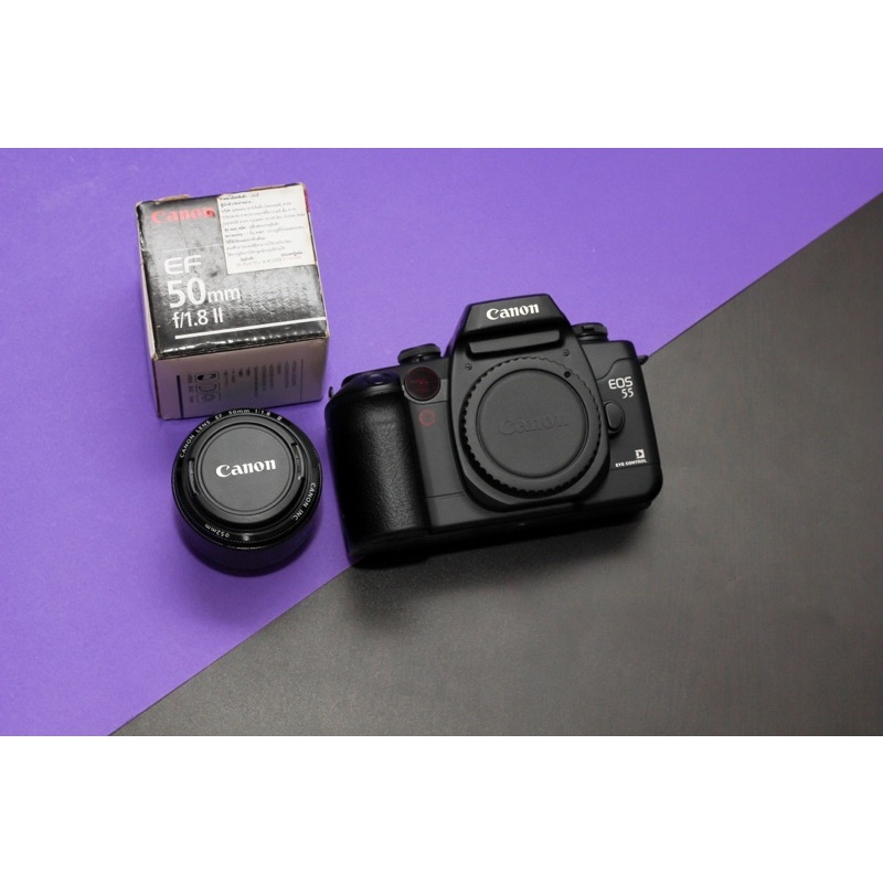 ขายกล้องฟิล์ม 🔥SLR Canon EOS 55 Black Body✨TOP MINT สีดำหล่อ สภาพดีมาก✨