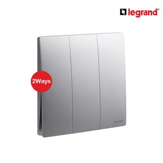 Legrand สวิตช์สองทาง 3 ช่อง สีเทาดำ 3G 2Ways  Switch 16AX รุ่นมาเรียเซนต์ |Mallia Senses | Dark Silver|281005DS|Ucanbuys