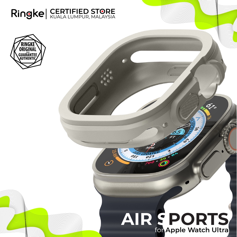 RINGKE AIR SPORTS Apple Watch Ultra 3/2/Ultra Thin น้ําหนักเบานุ่มยืดหยุ่นทนทาน TPU ยกกรอบกันชน Bezel