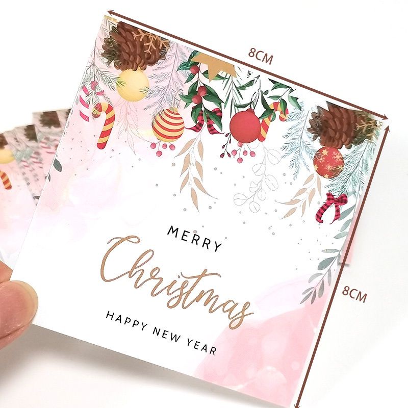6​ ลาย ใบใหญ่​  การ์ดคริสต์มาส/ปีใหม่​ ลายสวยคลาสสิค