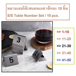 เบอร์โต๊ะ ป้ายหมายเลขโต๊ะสแตนเลส Table Numbers Set