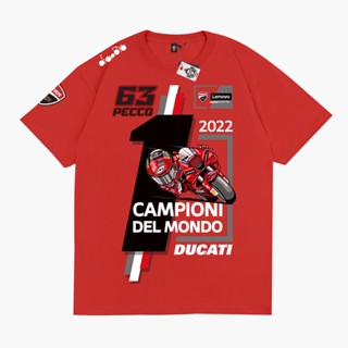 เสื้อยืด พิมพ์ลาย Karimake Motogp FRANCESCO BAGNAIA PECCO 63 WORLD CHAMPION 2022 สําหรับผู้ชาย