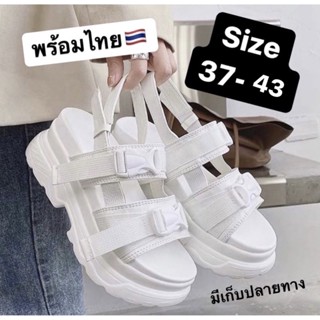 NEW🇹🇭พร้อมส่งไทย size 37-43รองเท้า รัดส้นผู้หญิง ไซส์ใหญ่ เสริมส้น-รัดส้นA502