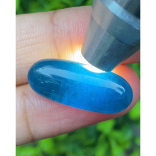 พลอย บลู อะพาไทต์ Blue Apatite 15.60(Cts.) ดิบ Unheated. พลอยแท้ อัญมณีมงคลประจําวันเกิด เครื่องประดับพลอย