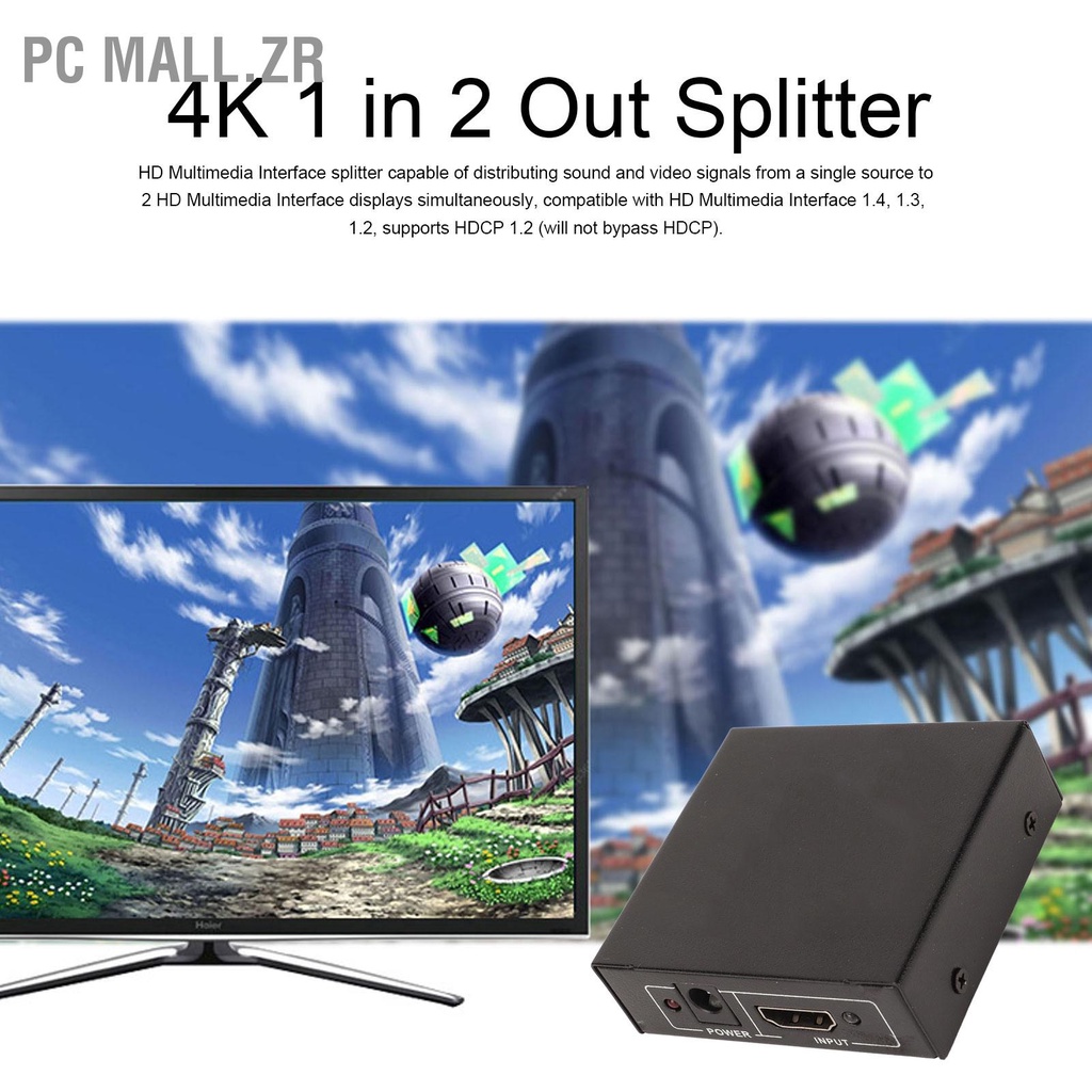 B'Pc Mall.Zr อะแดปเตอร์แยกหน้าจอมัลติมีเดีย Hd 1 In 2 Out 4K รองรับ 3D Fhd 1080P Hdcp1.2 100 Xe2 X80 X91240V'
#8