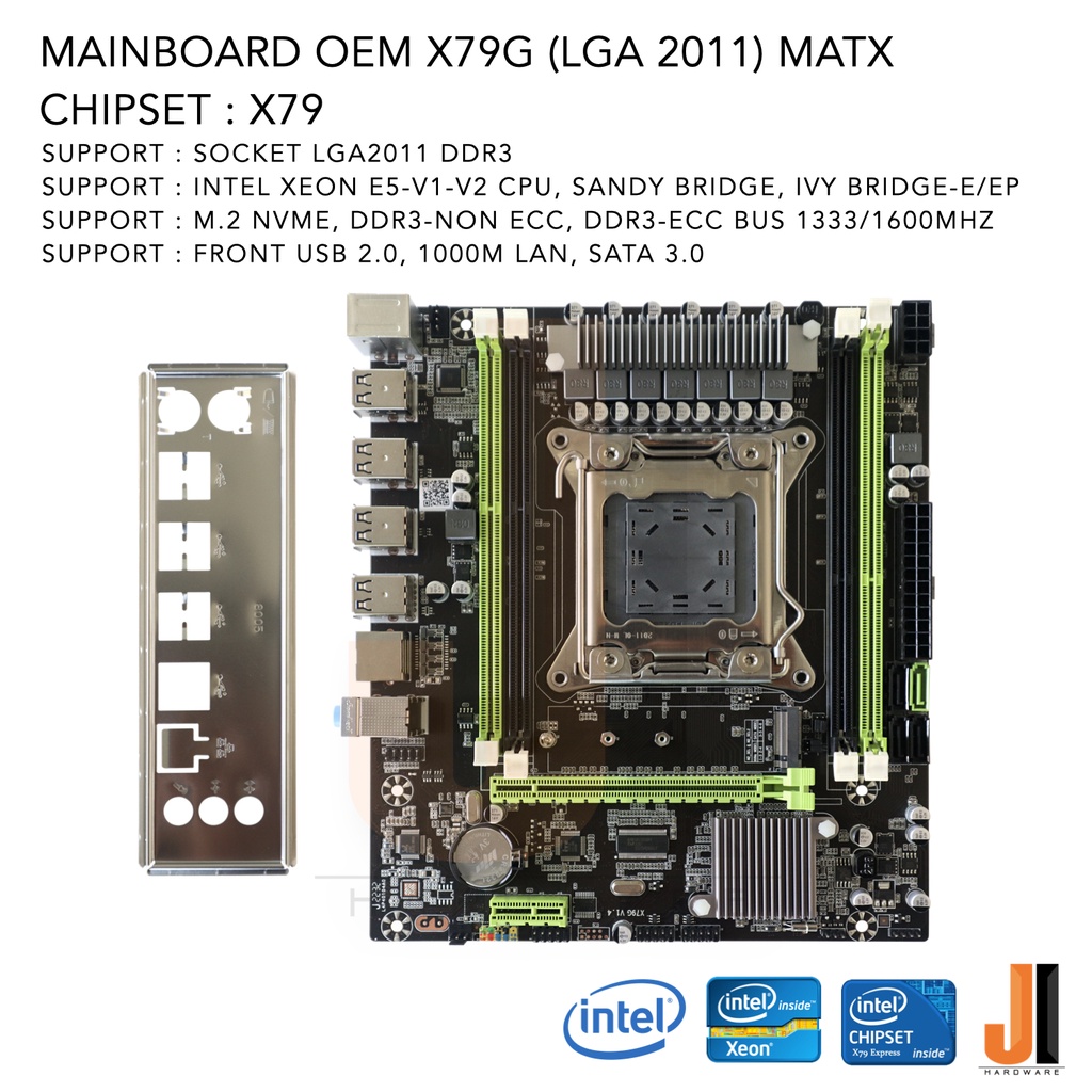 Mainboard OEM X79G/M.2 (LGA 2011 E5-V1-V2-DDR3) (สินค้าใหม่สภาพดีมีฝาหลังมีการรับประกัน)