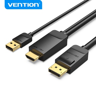 Vention 4K Hdmi ไปยังพอร์ตแสดงผลสายเคเบิล พร้อม USB ขับเคลื่อน Hdmi ไปยัง DP ตัวผู้ อะแดปเตอร์แปลงสายเคเบิล