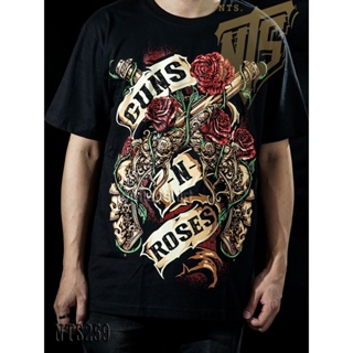  Gun n Roses เสิ้อยืดดำ เสื้อยืดชาวร็อค เสื้อวง New Type System  Rock brand Sz. S M L XL XXL_17