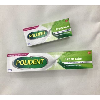 Polident กาวติดฟันปลอม สูตร fresh mint ช่วยให้ฟันปลอมติดแน่นกระชับเหงือก และช่วยเพิ่มแรงบดเคี้ยวเมื่อทานอาหาร