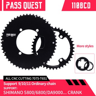 PASS QUEST ใบจาน จักรยานเสือหมอบ 2x magene pes p505 Xcadey power meter crank Shimano 105 5800 Ultegra 6800 tiagra 4700 DA9000 AERO 9-11 ความเร็ว 46-33T 48-35T 50-34T 52-36T 53-39T 54-40T